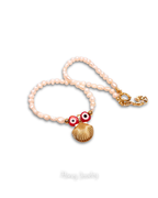 Reliquary necklace with natural pearls