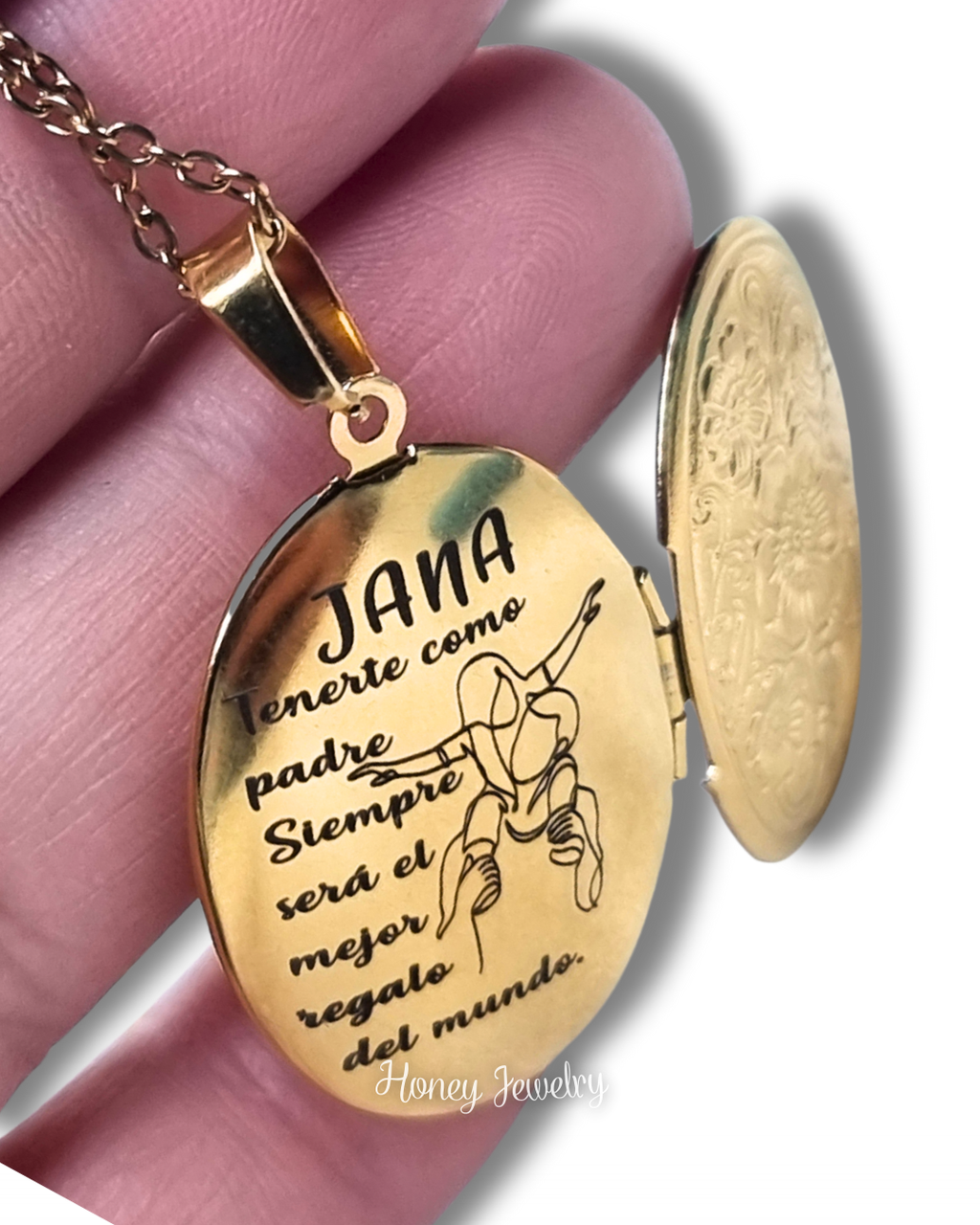 Foto-geëtste reliekschrijnketting
