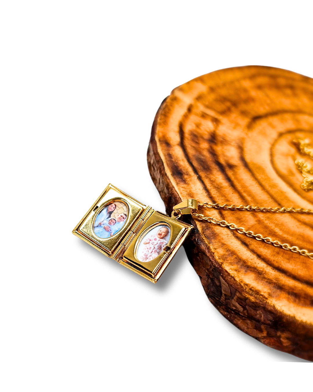 Plain book locket necklace