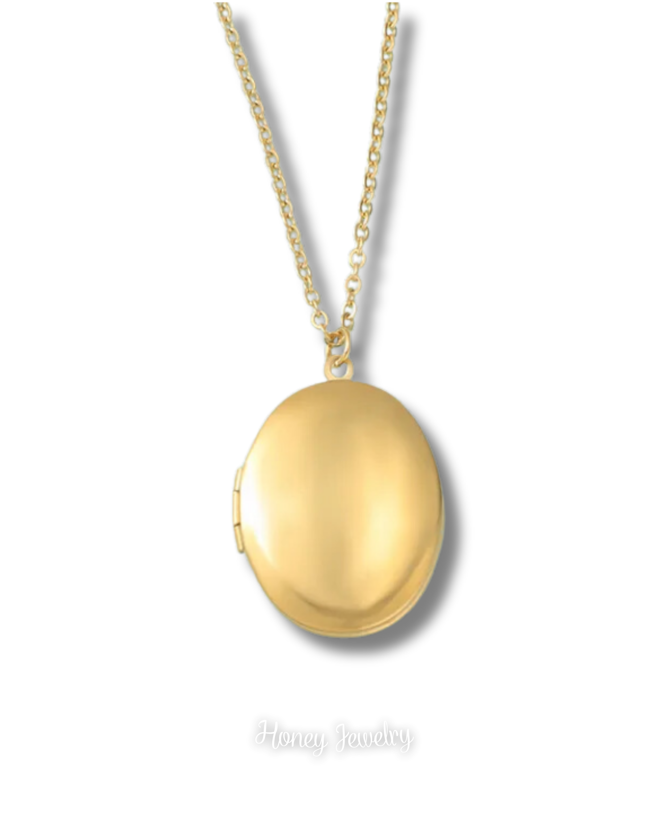 Smooth round locket necklace - photo-etched