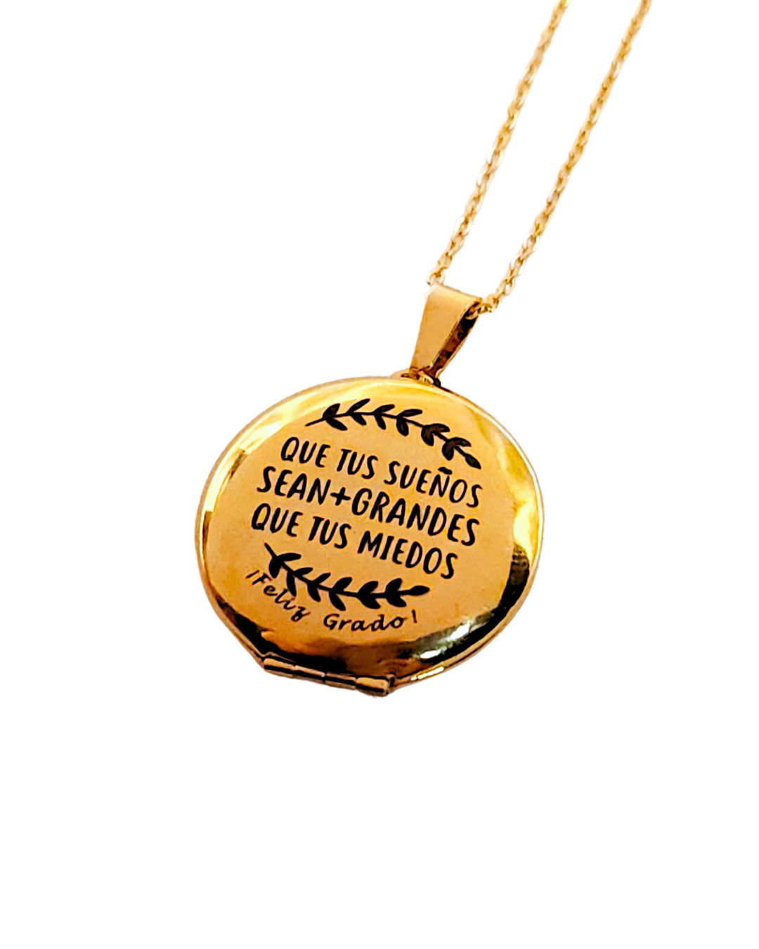 Gold Smooth Round Locket Necklace