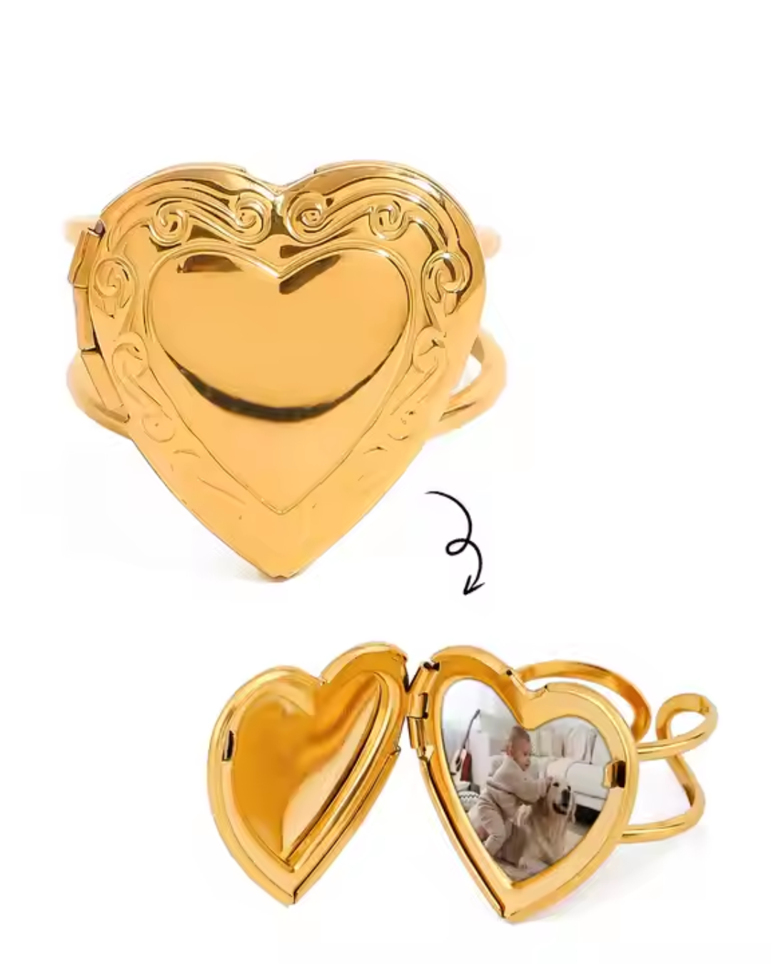 Smooth oval locket necklace - photo-etched