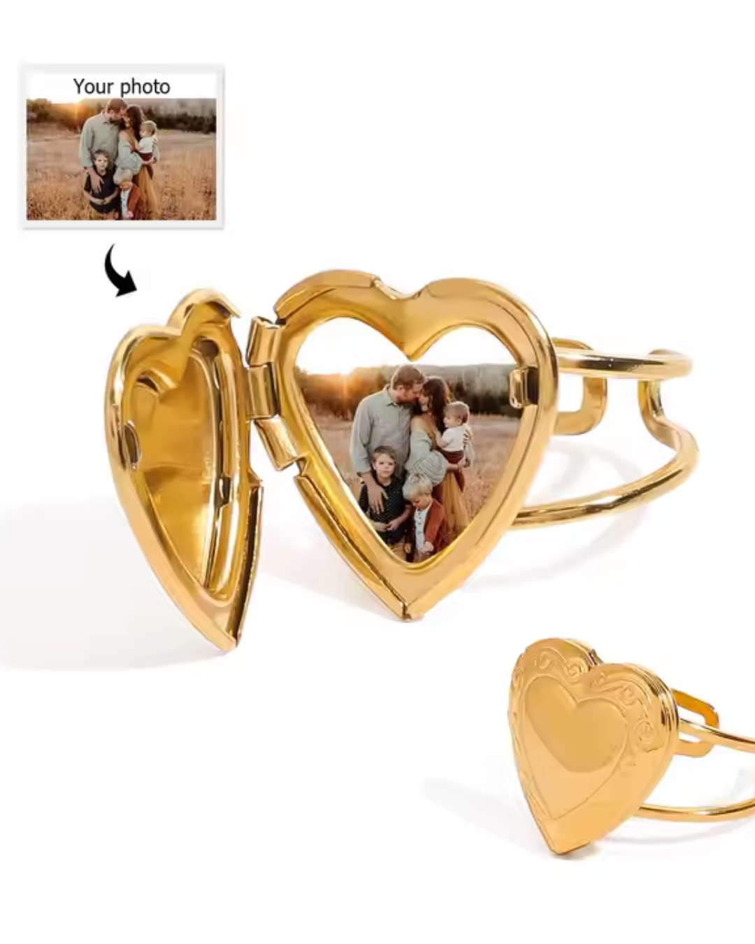 Smooth oval locket necklace - photo-etched