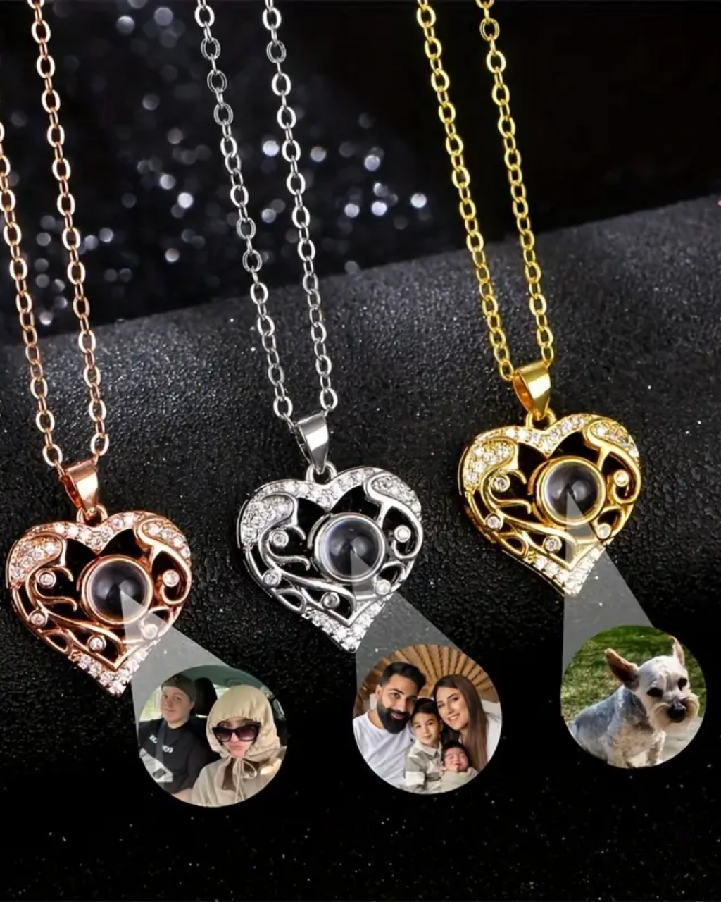 PRE ORDEN - COLLAR CORAZON CON FOTO PROYECCION