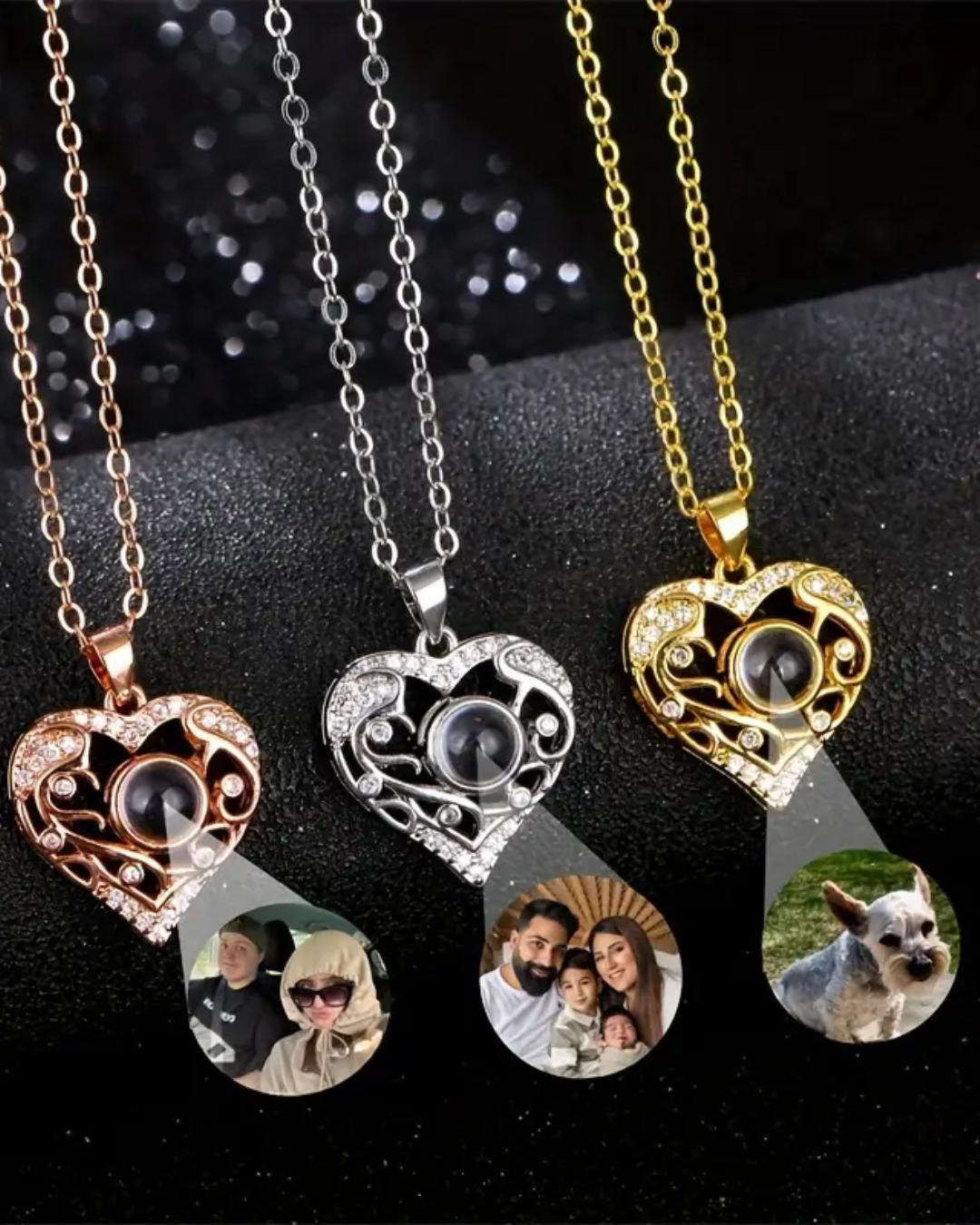 PRE ORDEN - COLLAR CORAZON CON FOTO PROYECCION
