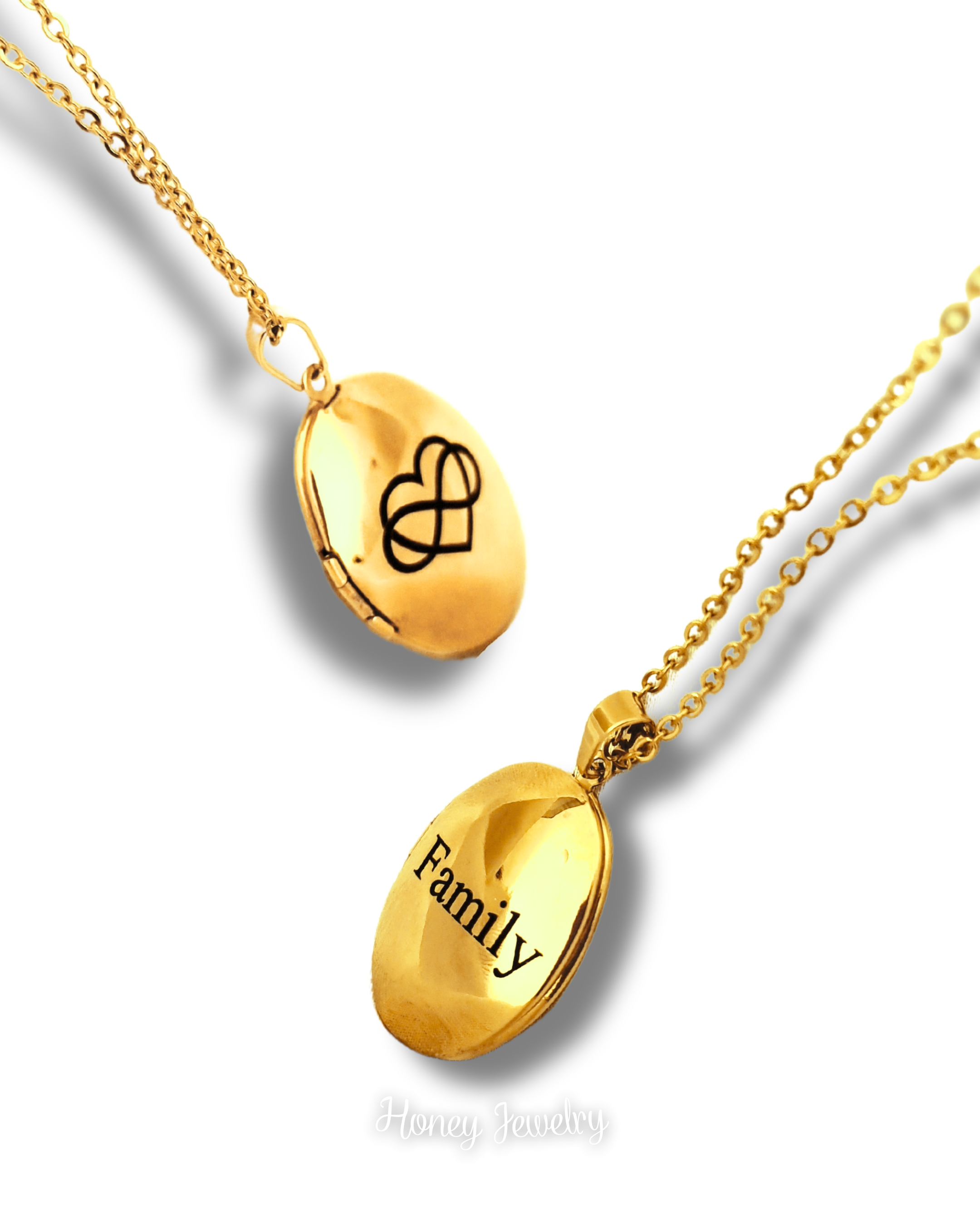 Smooth round locket necklace - photo-etched