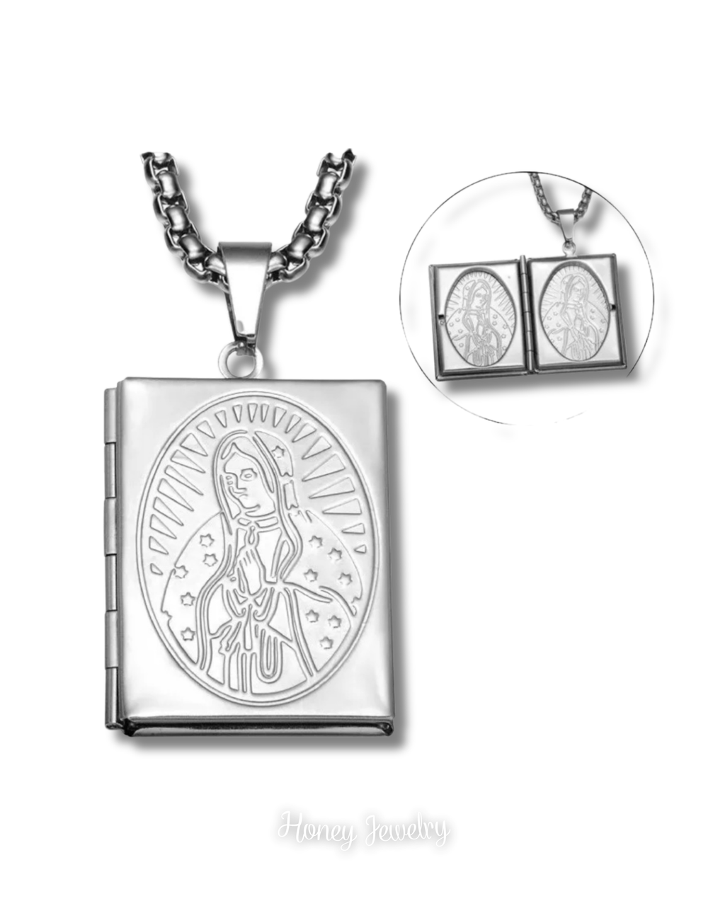 COLLAR RELICARIO VIRGEN MARIA - FOTO A COLOR