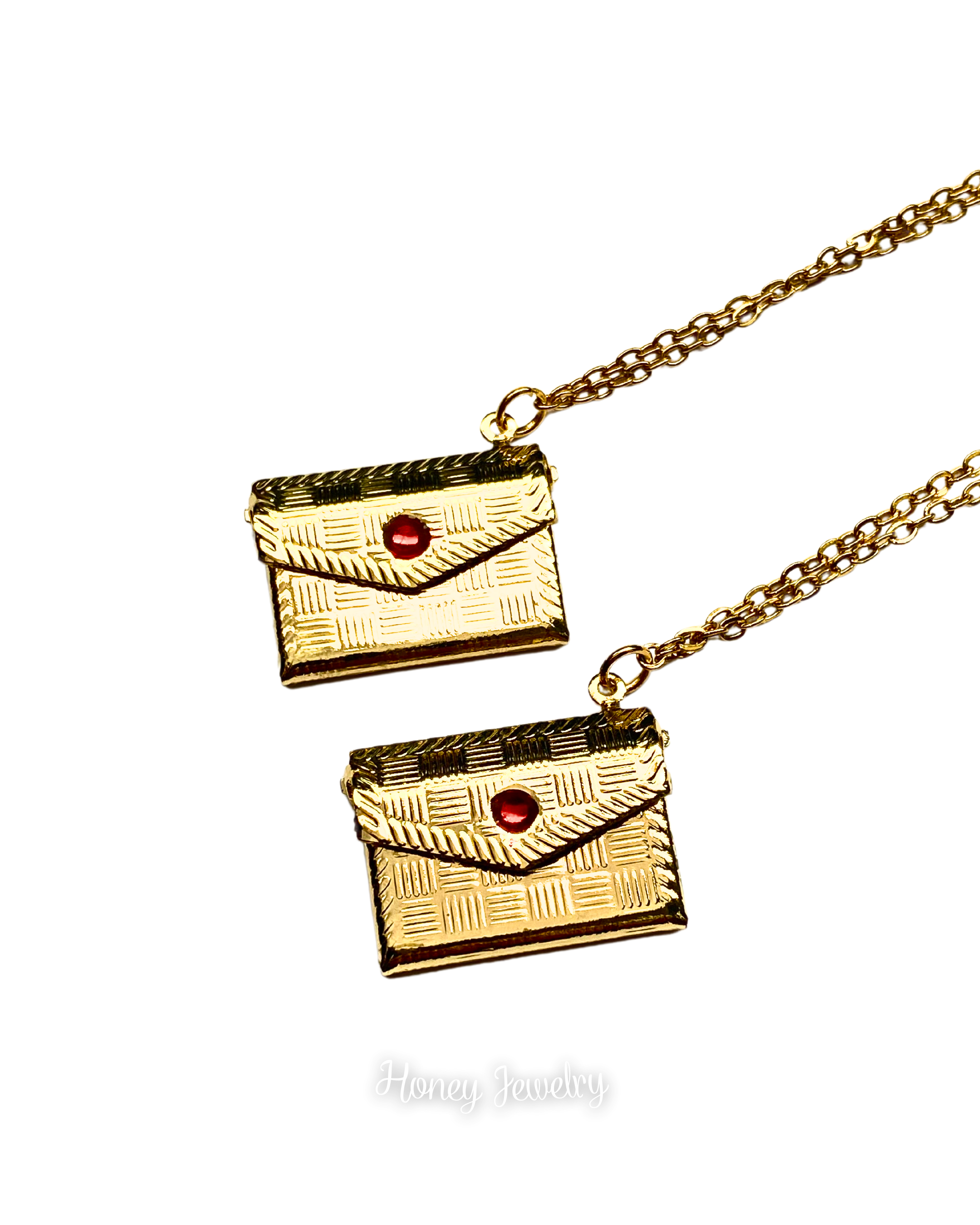 Embossed love letter necklace
