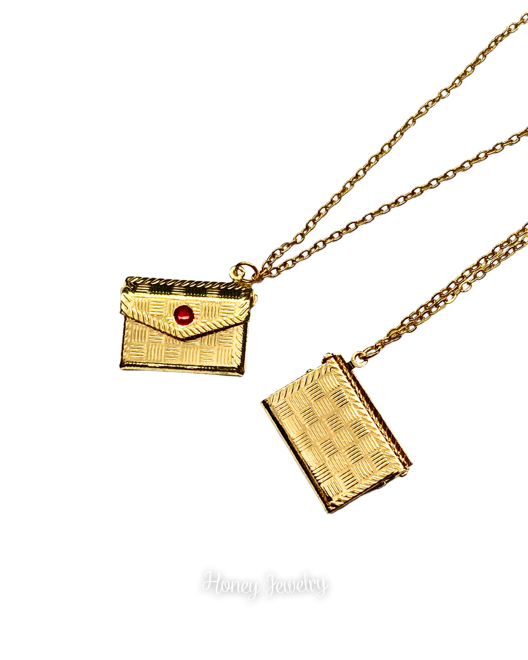 Embossed love letter necklace