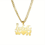 COLLAR CON NOMBRE Y EMOJIS CORONA,CORAZON Y MARIPOSA