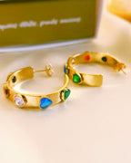 aretes candongas circones corazón