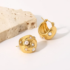 Aretes ovalado perlitas y circones