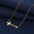 COLLAR CON NOMBRE Y CRUZ HORIZONTAL
