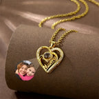 PRE ORDEN - COLLAR CORAZÓN PRA MAMÁ CON FOTO PROYECCION