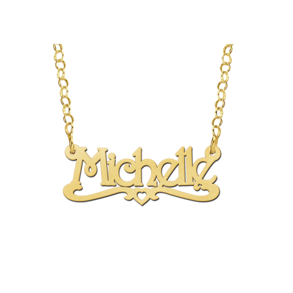 COLLAR CON NOMBRE CLÁSICO Y MARCO CORAZON
