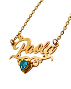 COLLAR CON NOMBRE MARCO Y CIRCON CORAZON
