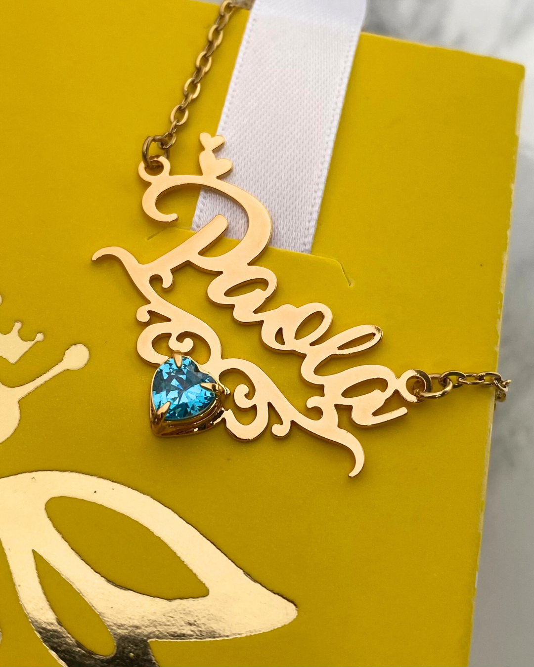 COLLAR CON NOMBRE MARCO Y CIRCON CORAZON
