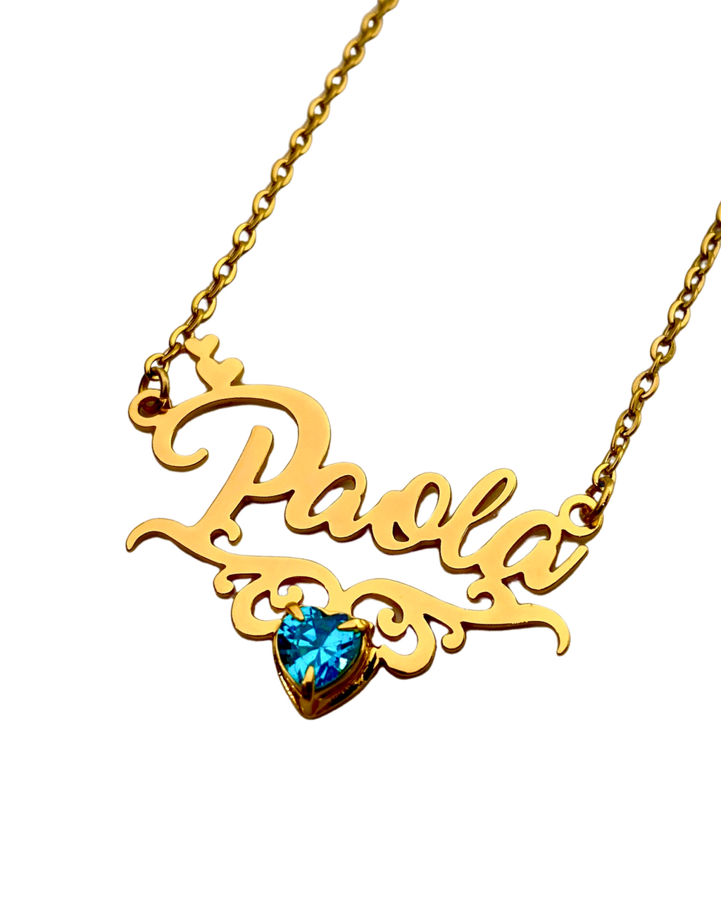 COLLAR CON NOMBRE MARCO Y CIRCON CORAZON
