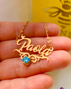 COLLAR CON NOMBRE MARCO Y CIRCON CORAZON