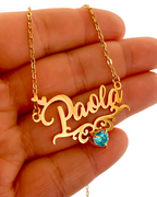 COLLAR CON NOMBRE MARCO Y CIRCON CORAZON