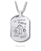Doodles Military Badge Necklace for Dad