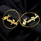 ARETES HOOPS CON NOMBRE Y CORAZONES