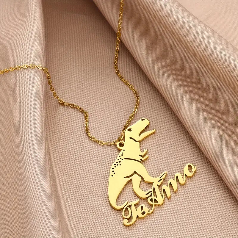 COLLAR CON NOMBRE Y DINOSAURIO