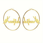 ARETES HOOPS CON NOMBRE Y CORAZONES