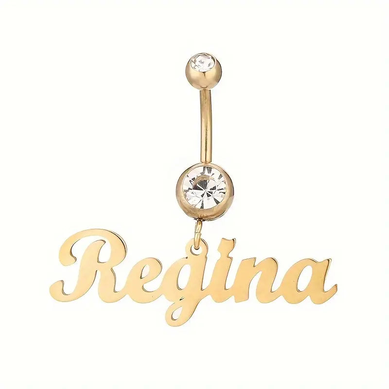 PIERCING DE OMBLIGO CON NOMBRE